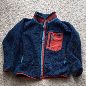 Patagonia Kids Blue and Red Fleece Jacket